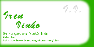 iren vinko business card